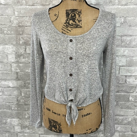 Caution to the wind Cropped Tie Top - Picture 1 of 4